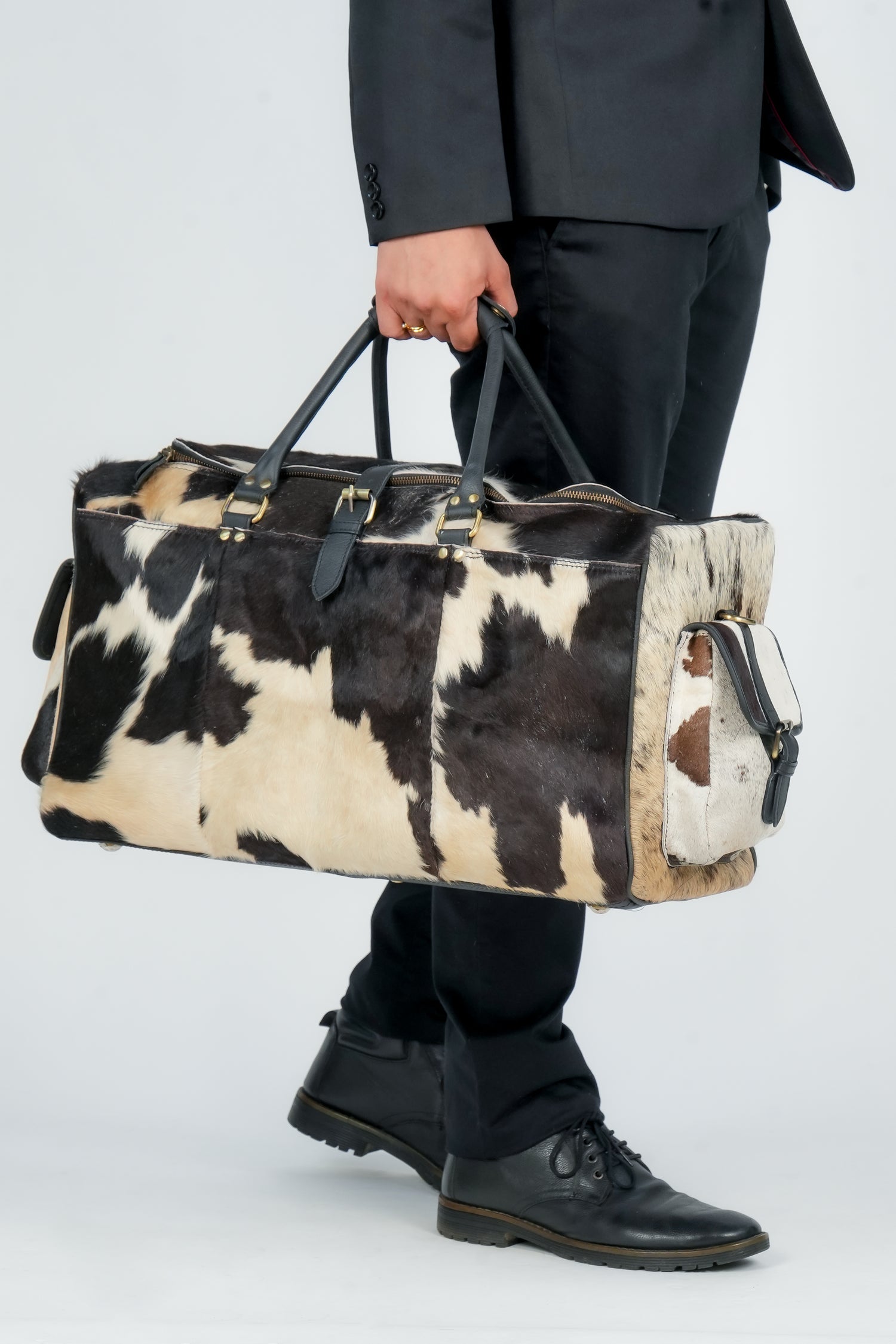 Godzi Luxury Hairon Leather Duffle – Unique Handmade Goat Leather
