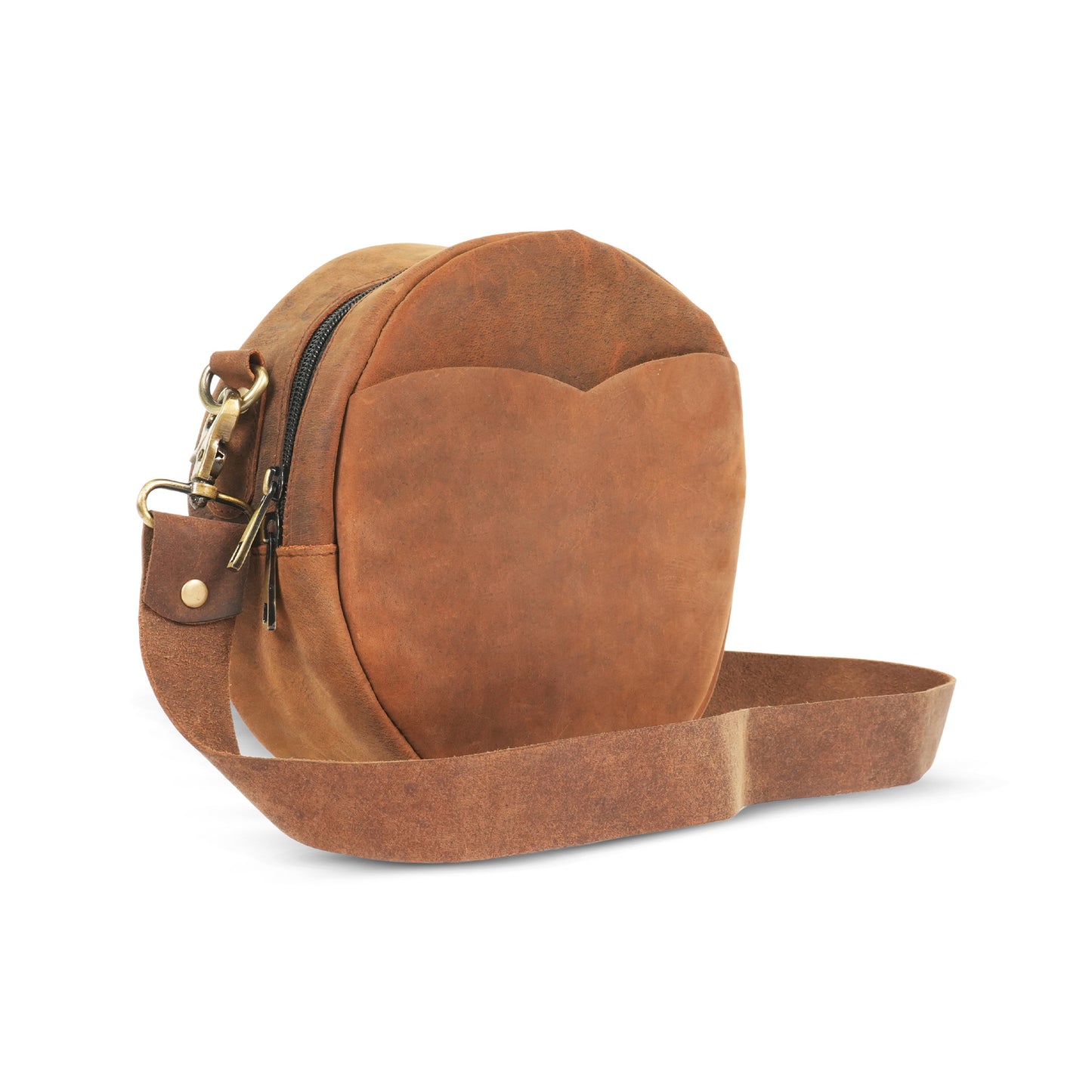 Godzi Round Buffalo Leather Sling Bag