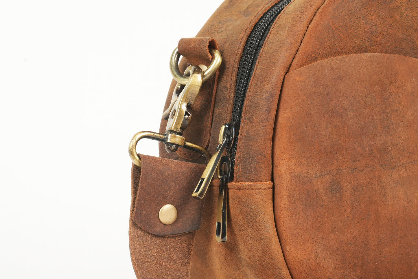Godzi Round Buffalo Leather Sling Bag