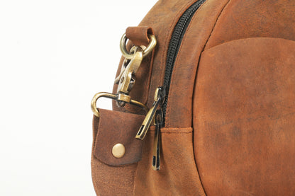 Godzi Round Buffalo Leather Sling Bag