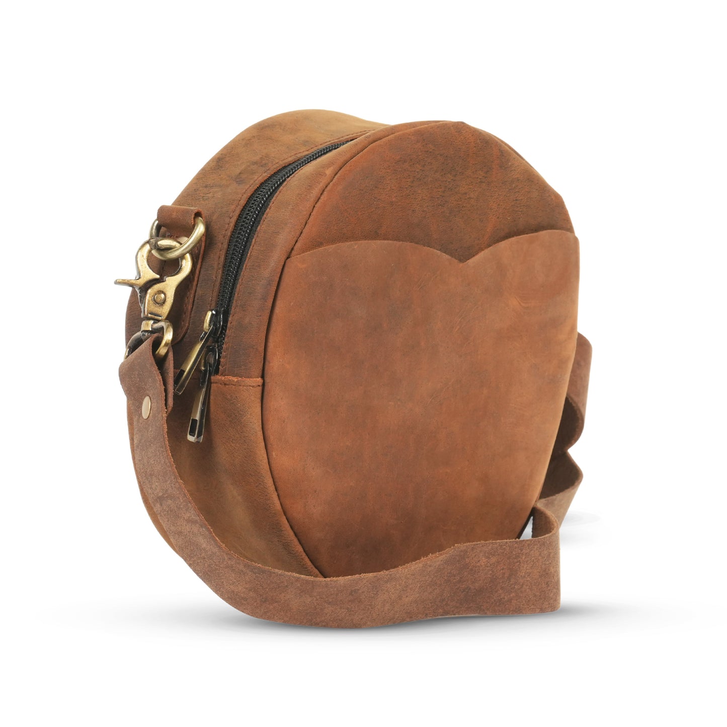 Godzi Round Buffalo Leather Sling Bag