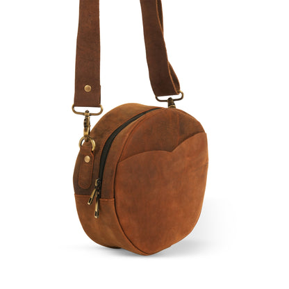 Godzi Round Buffalo Leather Sling Bag