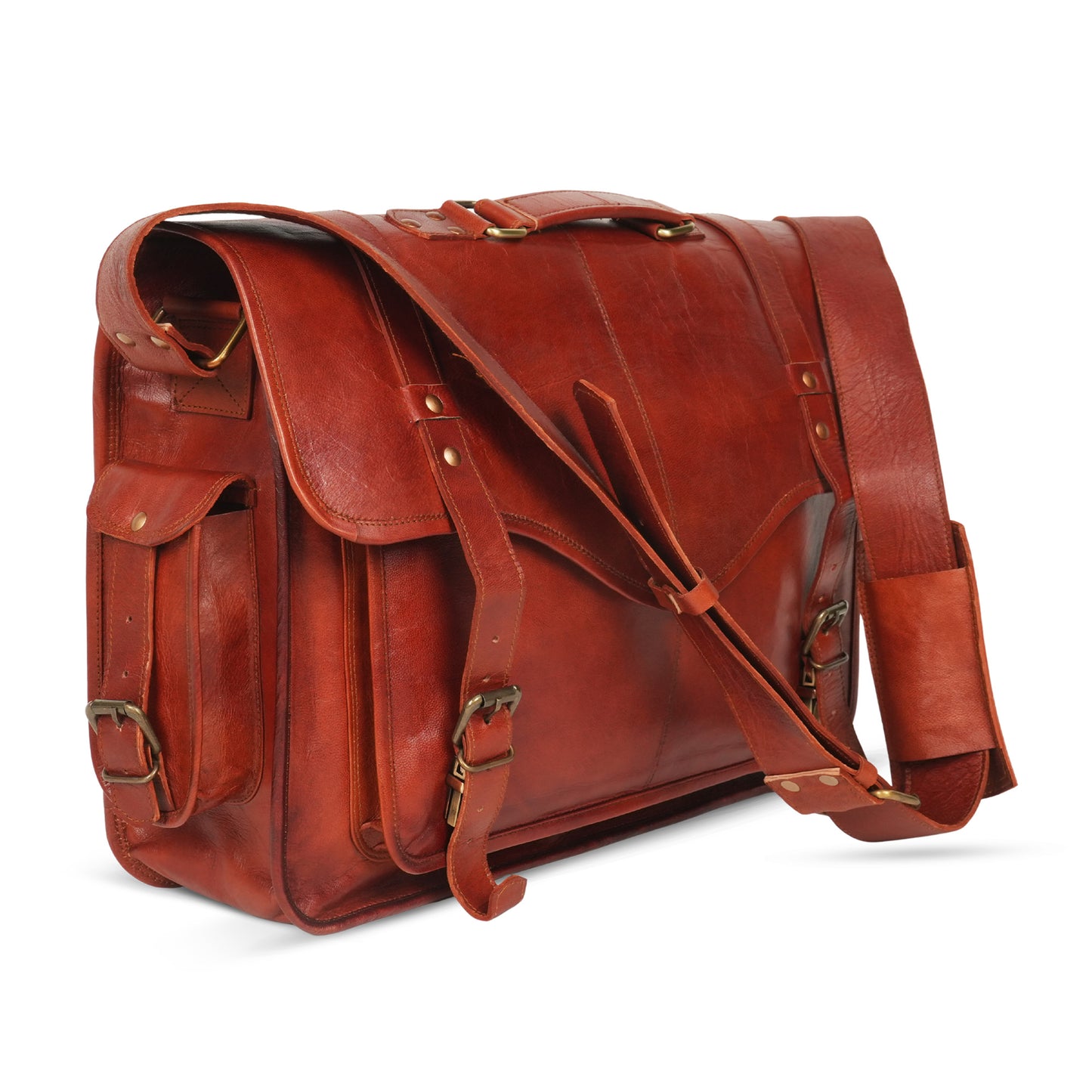 Godzi Goat Leather Messenger Bag – Vintage Brown