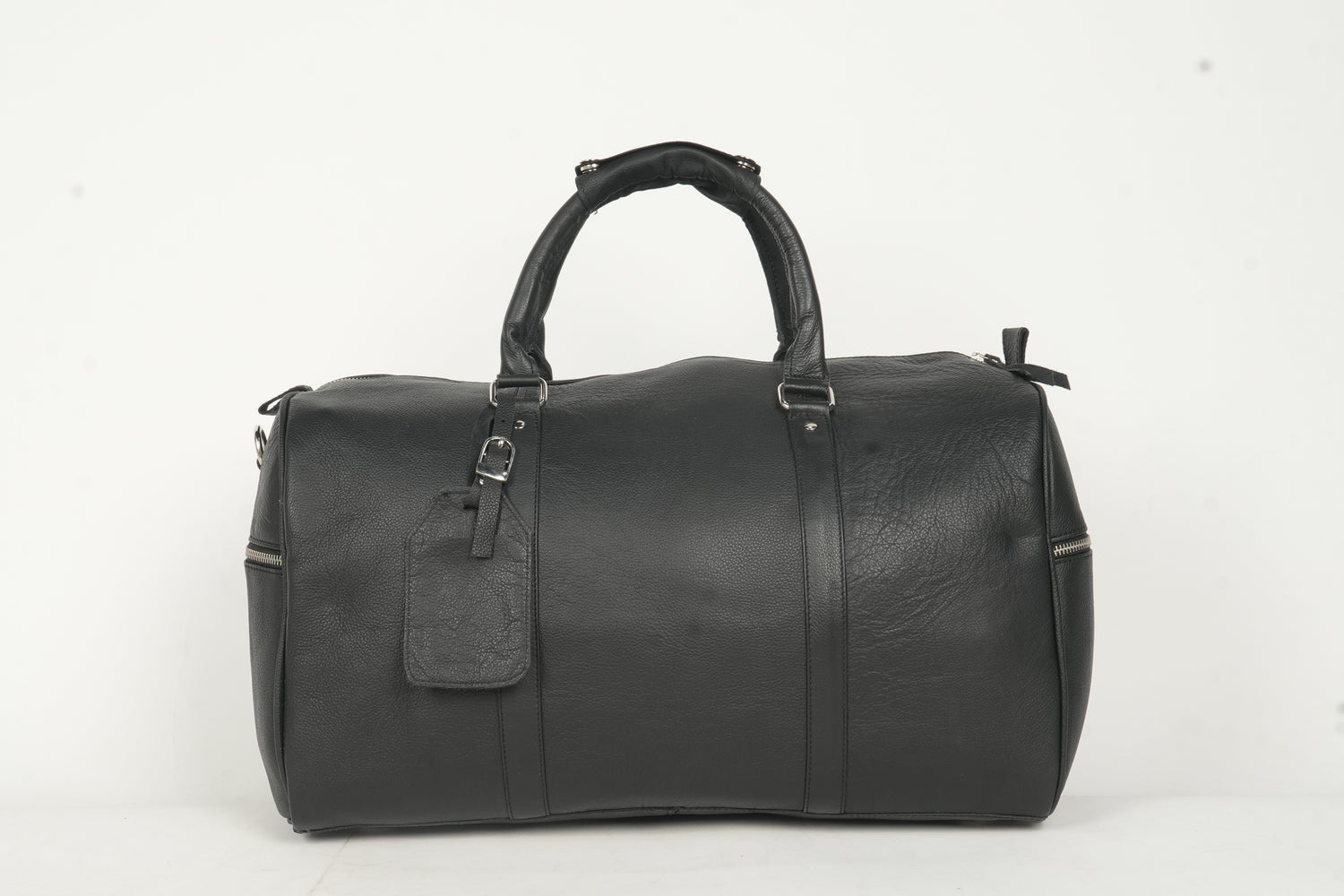 Godzi Black Leather Duffle Bag
