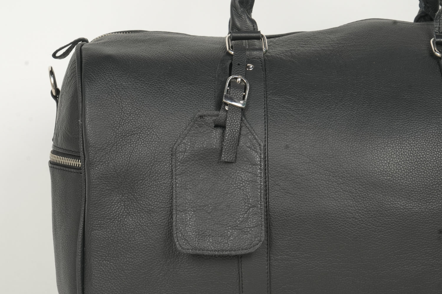 Godzi Black Leather Duffle Bag