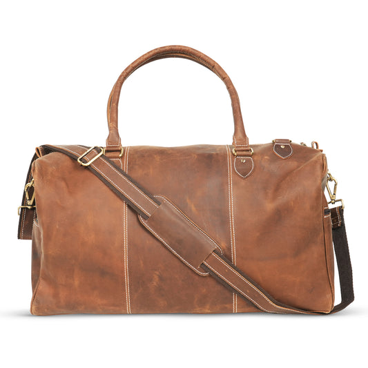 Godzi Buffalo Leather Weekender Duffle – Classic Brown