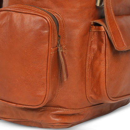 Godzi Goat Leather Backpack – Classic Brown