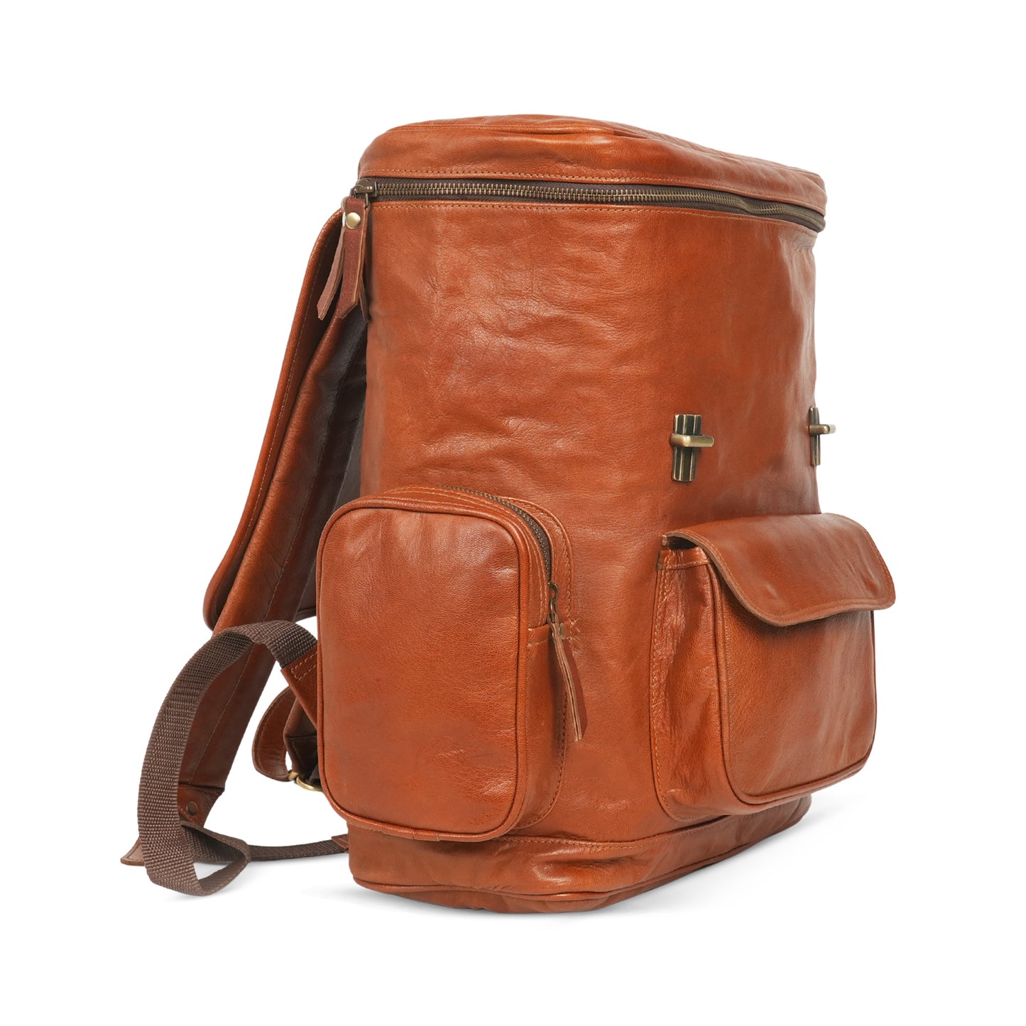Godzi Goat Leather Backpack – Classic Brown