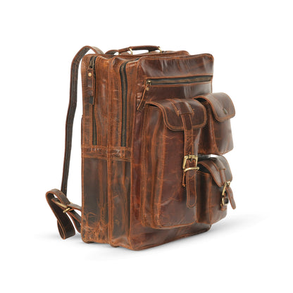Godzi Vintage Leather Backpack – Full-Grain Handmade Brown