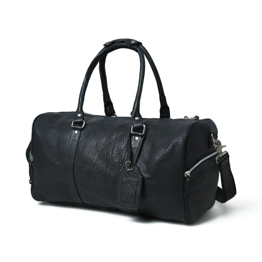 Godzi Black Leather Duffle Bag