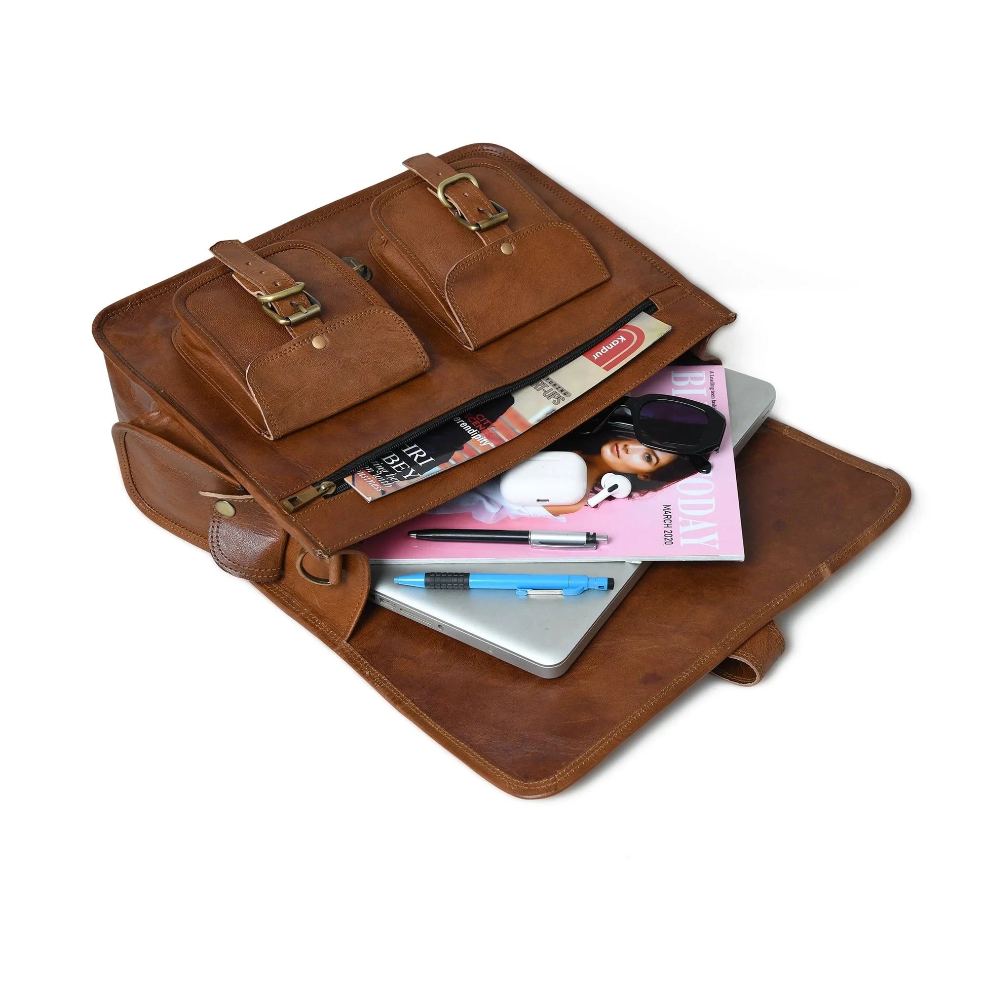 Retro Vintage Briefcase Godzi Leather