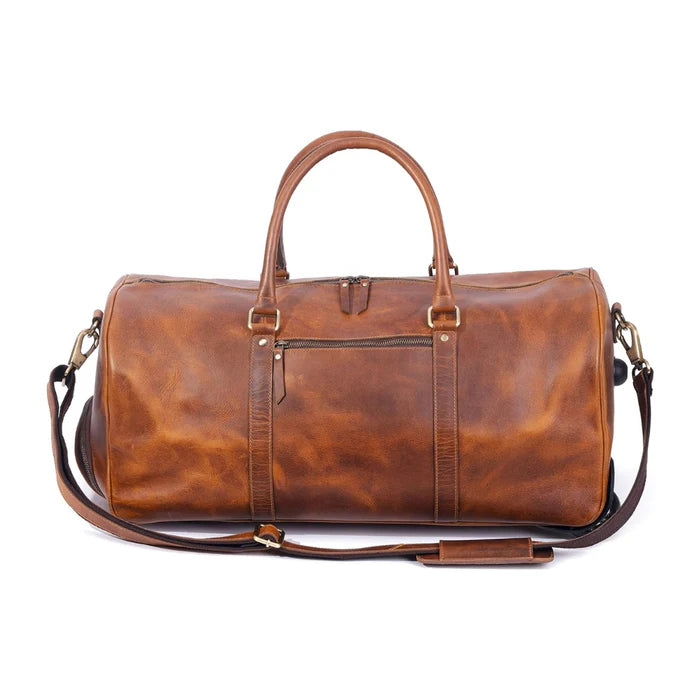 Godzi Tan Leather Trolley Bag 44L