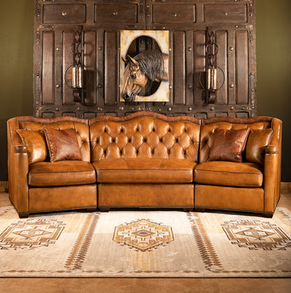 Delhi Leather Sectional Sofa – Color: Honey