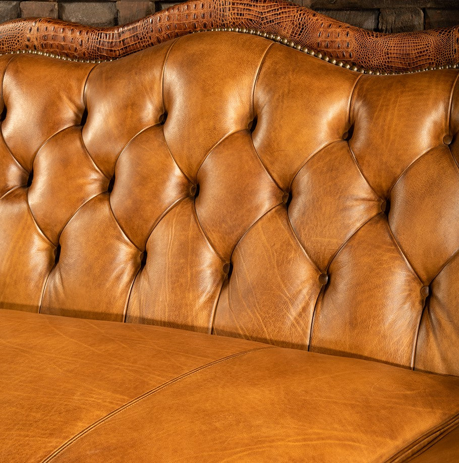 Delhi Leather Sectional Sofa – Color: Honey