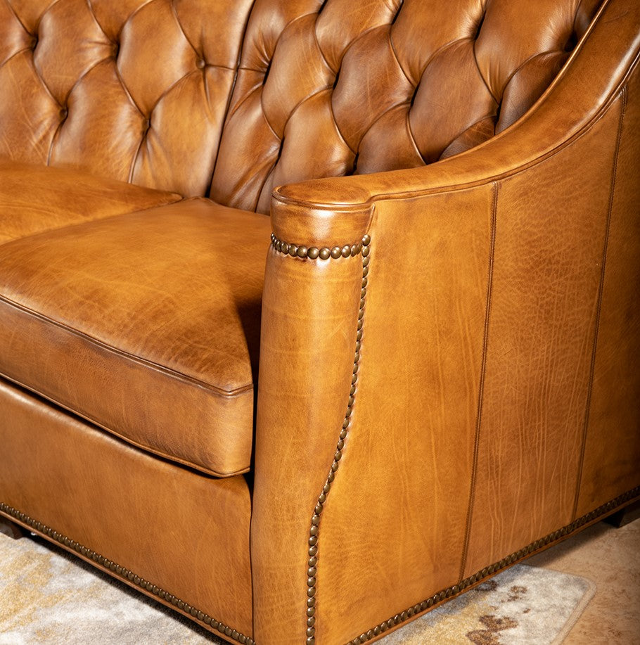 Delhi Leather Sectional Sofa – Color: Honey