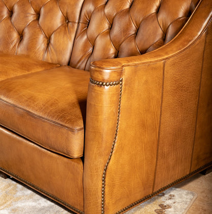 Delhi Leather Sectional Sofa – Color: Honey