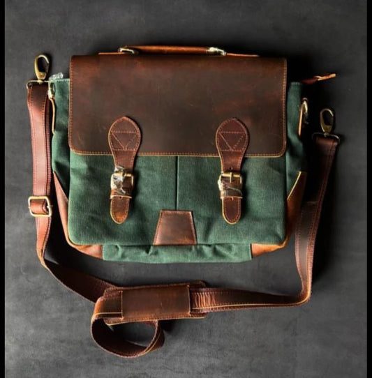 Urban Canvas Leather Briefcase