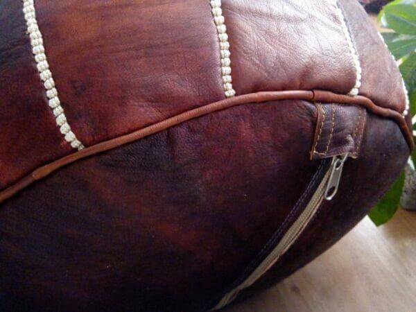 Moroccan Leather Pouf
