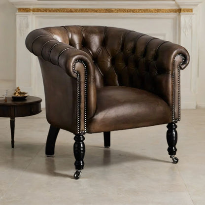 Angus Tub-Style Leather Sofa Chair