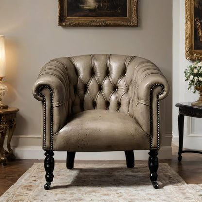 Angus Tub-Style Leather Sofa Chair