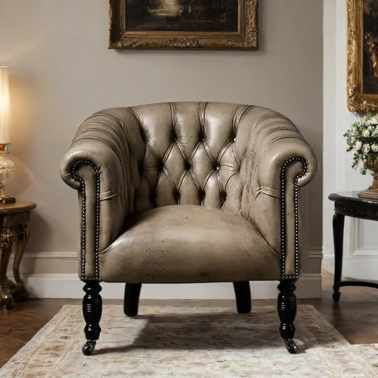 Angus Tub-Style Leather Sofa Chair