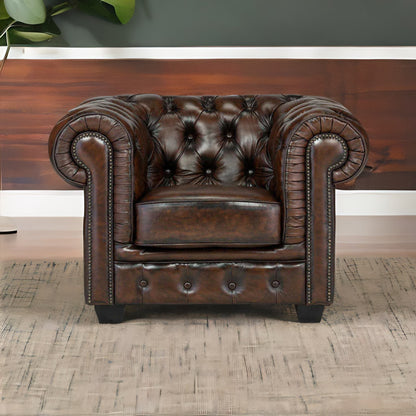 Chesterfield Leather 1 Seater Sofa