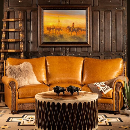 Lucerne Curved Leather Sofa