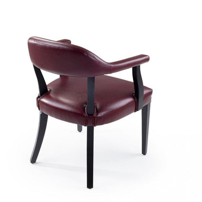 Modern Solid Wood & Leather armchair with armrests