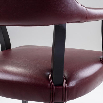 Modern Solid Wood & Leather armchair with armrests
